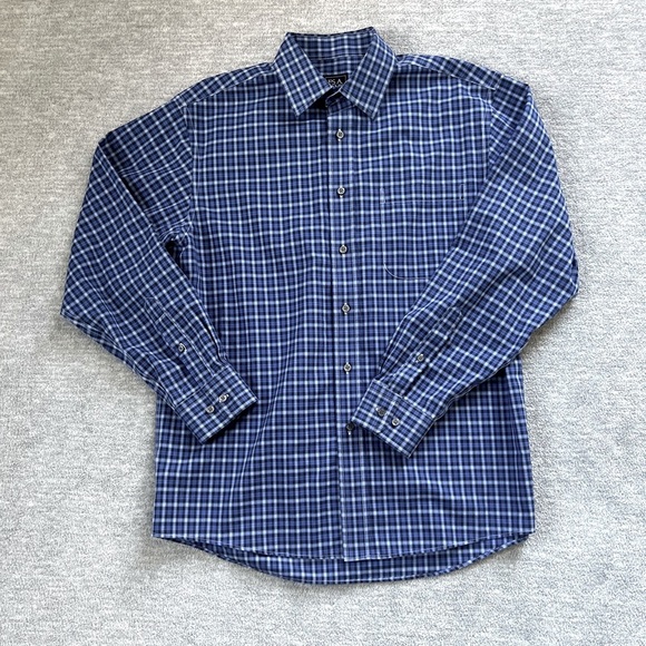 Jos. A. Bank Other - Jos. A. Bank Traveler Blue Plaid Casual Buttondown Sz. M